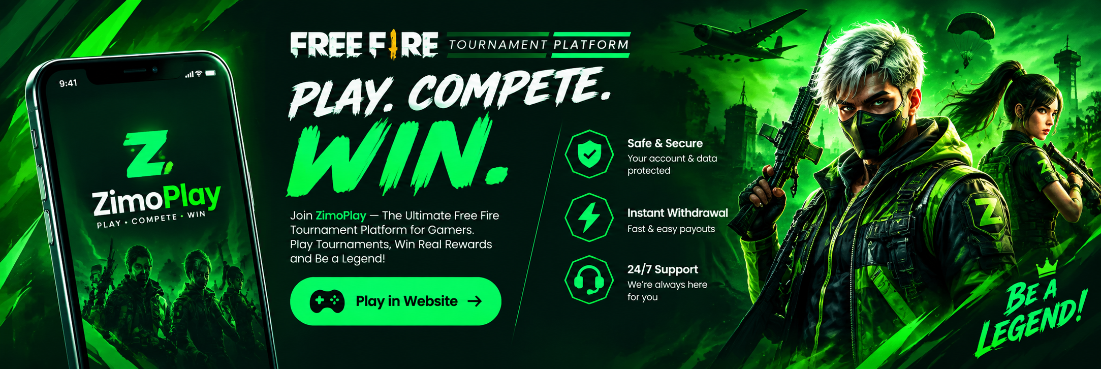 ZimoPlay - Free Fire Tournament Platform, Play. Compete. Win.